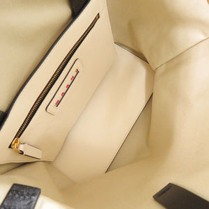 美品 マルニ 2WAY ミュゼオ レザー ベージュ/パープル トートバッグ 1703【中古】MARNI