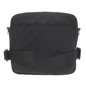 新品同様 バーバリー チェック柄 ナイロン ポリエステル ブラック ショルダーバッグ 黒 1708【中古】BURBERRY