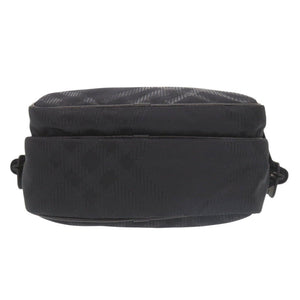 新品同様 バーバリー チェック柄 ナイロン ポリエステル ブラック ショルダーバッグ 黒 1708【中古】BURBERRY