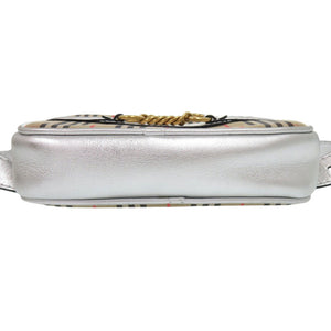 美品 バーバリー 1983チェック ウエストバッグ コットン ベージュ シルバー ボディバッグ 1716【中古】BURBERRY