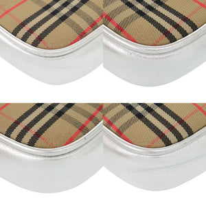 美品 バーバリー 1983チェック ウエストバッグ コットン ベージュ シルバー ボディバッグ 1716【中古】BURBERRY