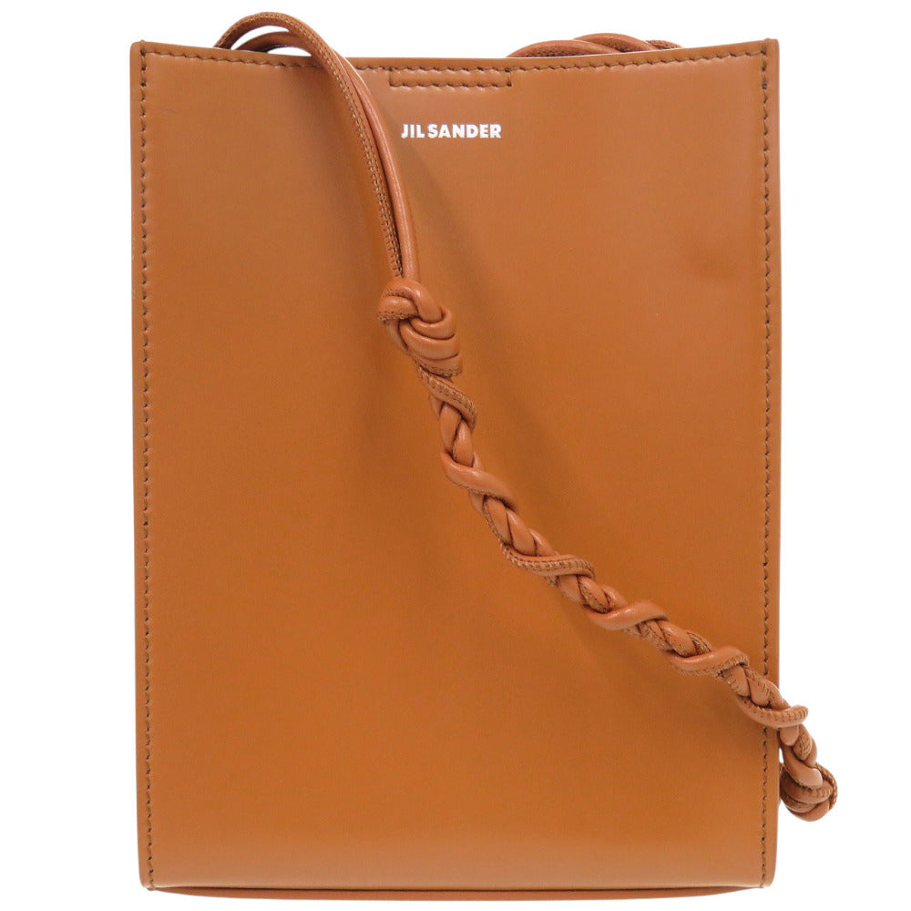 新品同様 ジルサンダー タングルスモールショルダーバッグ J07WG0001 カーフレザー TAN ブラウン 1744【中古】JIL SANDER