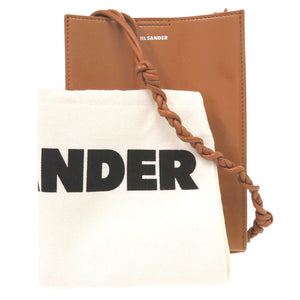 新品同様 ジルサンダー タングルスモールショルダーバッグ J07WG0001 カーフレザー TAN ブラウン 1744【中古】JIL SANDER