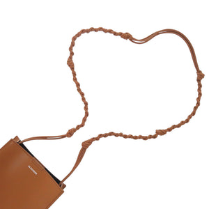 新品同様 ジルサンダー タングルスモールショルダーバッグ J07WG0001 カーフレザー TAN ブラウン 1744【中古】JIL SANDER