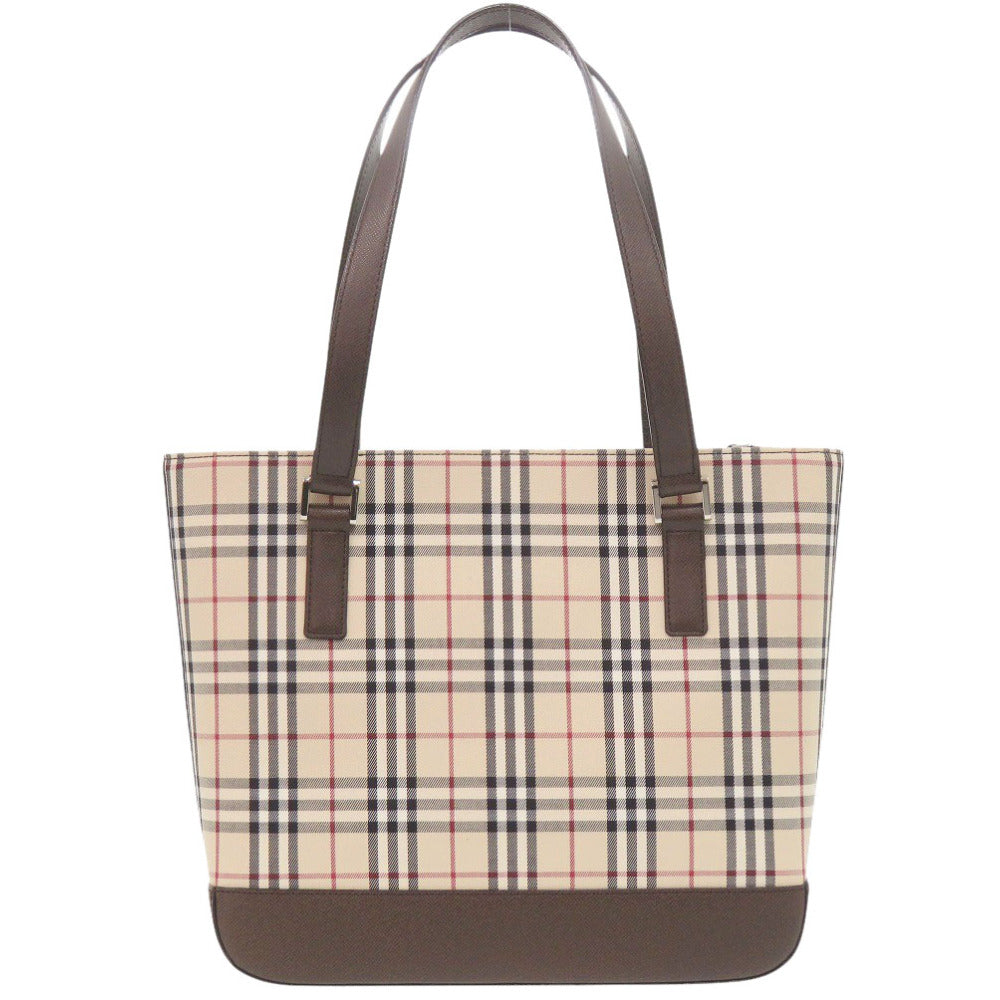 新品同様 バーバリー ノバチェック キャンバス ベージュ ハンドバッグ 1752【中古】BURBERRY