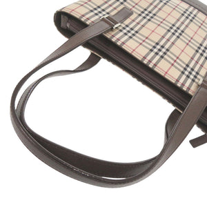 新品同様 バーバリー ノバチェック キャンバス ベージュ ハンドバッグ 1752【中古】BURBERRY