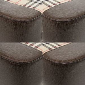 新品同様 バーバリー ノバチェック キャンバス ベージュ ハンドバッグ 1752【中古】BURBERRY