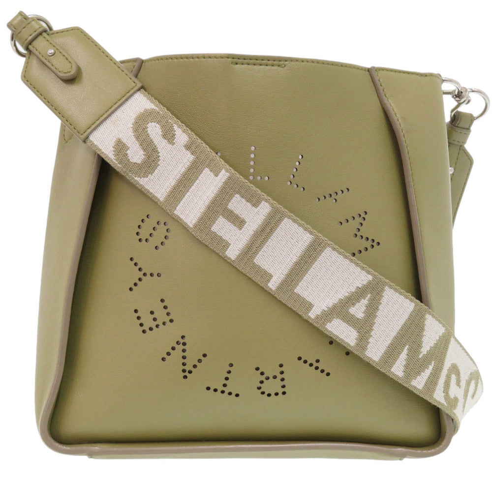 美品 ステラマッカートニー ロゴ 700073 ポリエステル グリーン ショルダーバッグ 緑 1757【中古】Stella McCartney