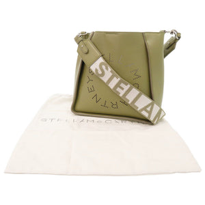 美品 ステラマッカートニー ロゴ 700073 ポリエステル グリーン ショルダーバッグ 緑 1757【中古】Stella McCartney