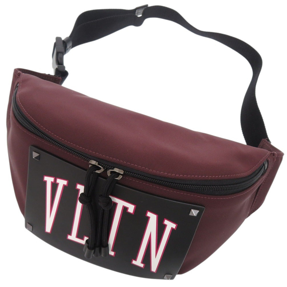 未使用 ヴァレンティノ ガラヴァーニ ナイロン ボルドー ウエストバッグ 1801【中古】Valentino Garavani