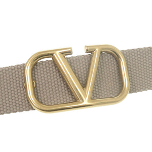 未使用 ヴァレンティノ ガラヴァーニ Vロゴ ベルト TY0T0R45TIB キャンバス ベージュ 1802【中古】Valentino Garavani