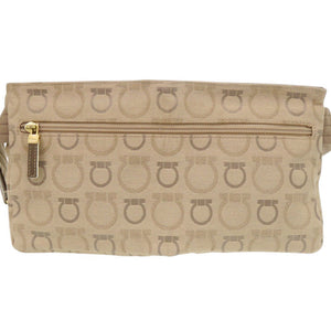 美品 サルヴァトーレフェラガモ ガンチーニ キャンバス ベージュ ボディバッグ ウエストバッグ 1818【中古】Salvatore Ferragamo