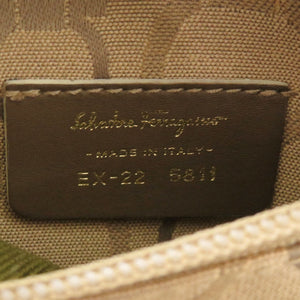 美品 サルヴァトーレフェラガモ ガンチーニ キャンバス ベージュ ボディバッグ ウエストバッグ 1818【中古】Salvatore Ferragamo