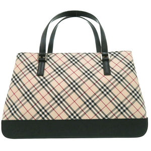 新品同様 バーバリー ノバチェック ハンドバッグ ファブリック レザー ベージュ 1819【中古】BURBERRY