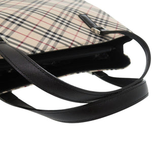 新品同様 バーバリー ノバチェック ハンドバッグ ファブリック レザー ベージュ 1819【中古】BURBERRY