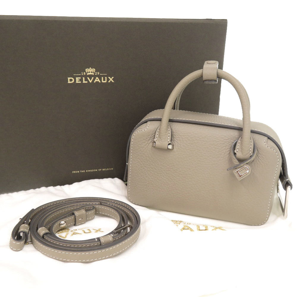 新品同様 デルボー クールボックス ナノ レザー Tourterelle I - Ivory 2WAY ハンドバッグ ショルダーバッグ 1837【中古】DELVAUX