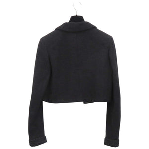 美品 シャネル ツイードショート P71896V63586 コットン シルク ポリアミド ブラック 黒 テーラードジャケット 1865【中古】CHANEL