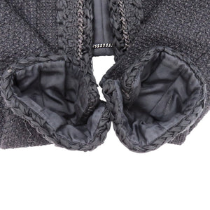 美品 シャネル ツイードショート P71896V63586 コットン シルク ポリアミド ブラック 黒 テーラードジャケット 1865【中古】CHANEL