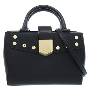 美品 ジミーチュウ ロケット スタッズ 2WAY レザー ブラック ハンドバッグ ショルダーバッグ 1873【中古】JIMMY CHOO