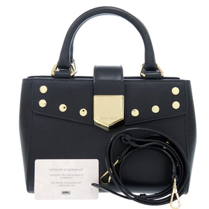 美品 ジミーチュウ ロケット スタッズ 2WAY レザー ブラック ハンドバッグ ショルダーバッグ 1873【中古】JIMMY CHOO