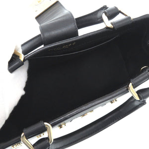 美品 ジミーチュウ ロケット スタッズ 2WAY レザー ブラック ハンドバッグ ショルダーバッグ 1873【中古】JIMMY CHOO