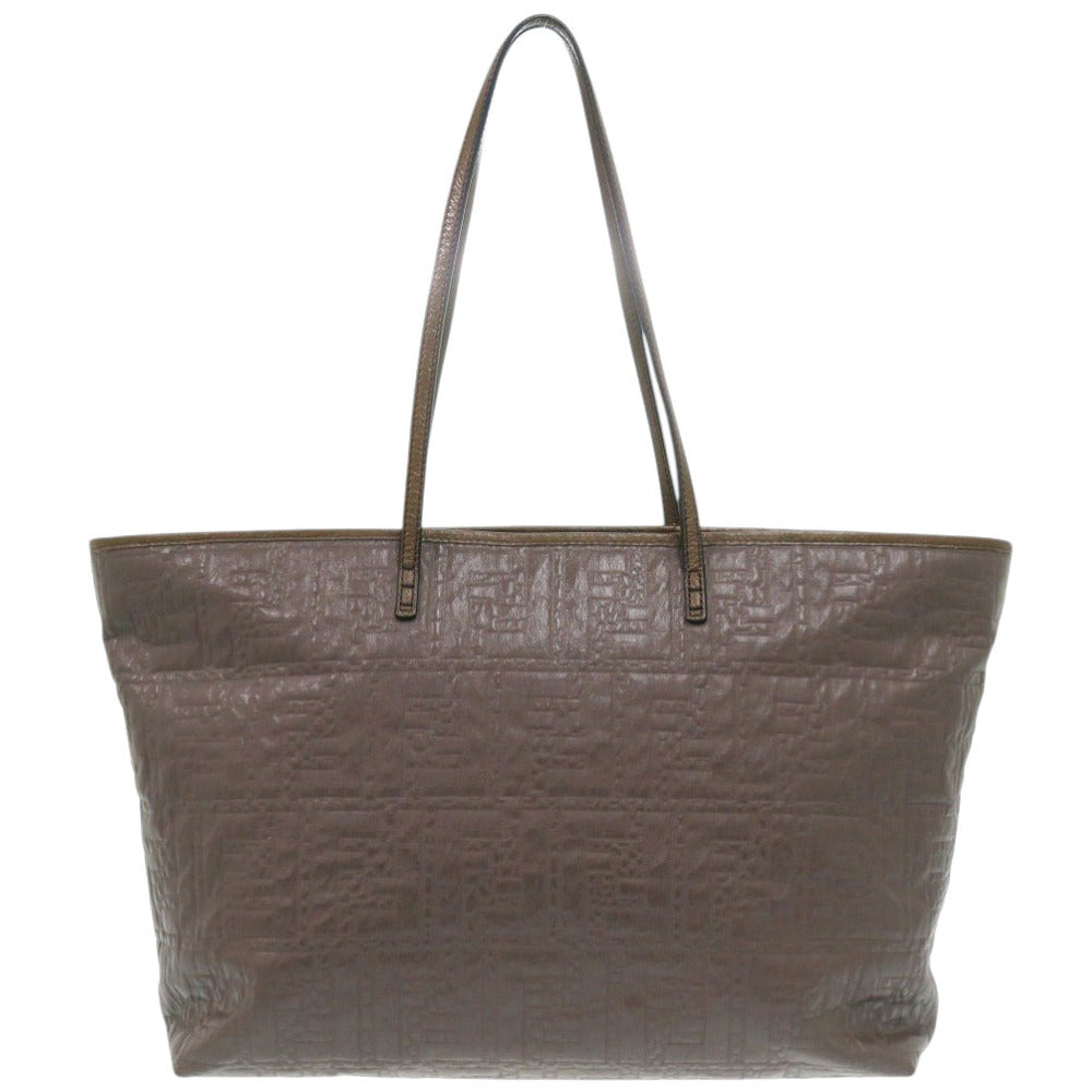 フェンディ 8BH185 PVCコーティングキャンバス ブラウン トートバッグ 茶 1880【中古】FENDI
