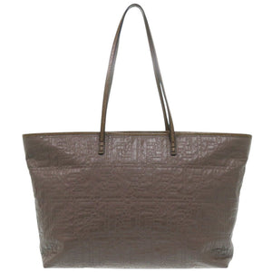 フェンディ 8BH185 PVCコーティングキャンバス ブラウン トートバッグ 茶 1880【中古】FENDI