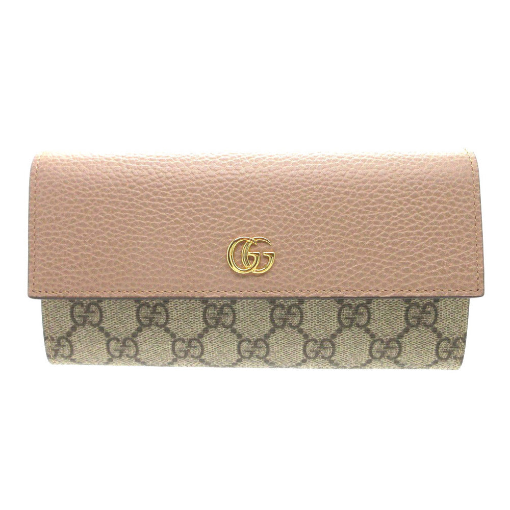 未使用 グッチ GGスプリーム ダブルG バイカラー コンチネンタルウォレット 735594 長財布 レザー/GGスプリーム ベージュ 1888【中古】GUCCI