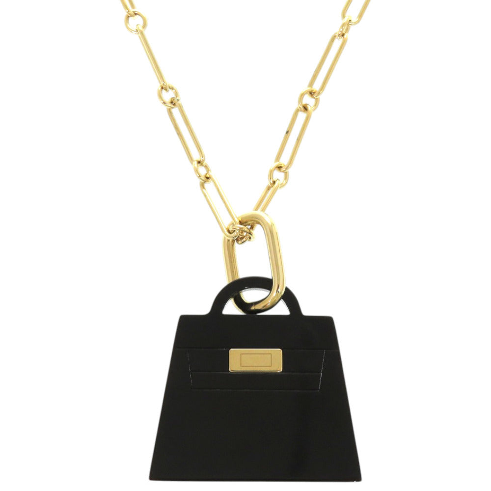 新品同様 エルメス ケリー アミュレット マロキニエ ケリー バッファローホーン GP ブラック 黒 ネックレス 1891【中古】HERMES