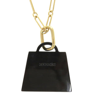 新品同様 エルメス ケリー アミュレット マロキニエ ケリー バッファローホーン GP ブラック 黒 ネックレス 1891【中古】HERMES