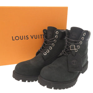 美品 ルイ ヴィトン × Timberland 6-IN アンクルブーツ サイズ7 ヌバックレザー レザー ブラック ブーツ 黒 LV 1896【中古】LOUIS VUITTON メンズ