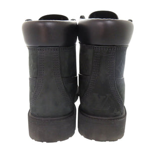 美品 ルイ ヴィトン × Timberland 6-IN アンクルブーツ サイズ7 ヌバックレザー レザー ブラック ブーツ 黒 LV 1896【中古】LOUIS VUITTON メンズ