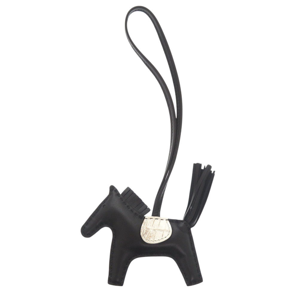 未使用品 エルメス ロデオPM タッチ ヒマラヤ ブラック アニョーミロ ニロティカスマット W刻印(2024年製) バッグチャーム キーホルダー 1903【中古】HERMES