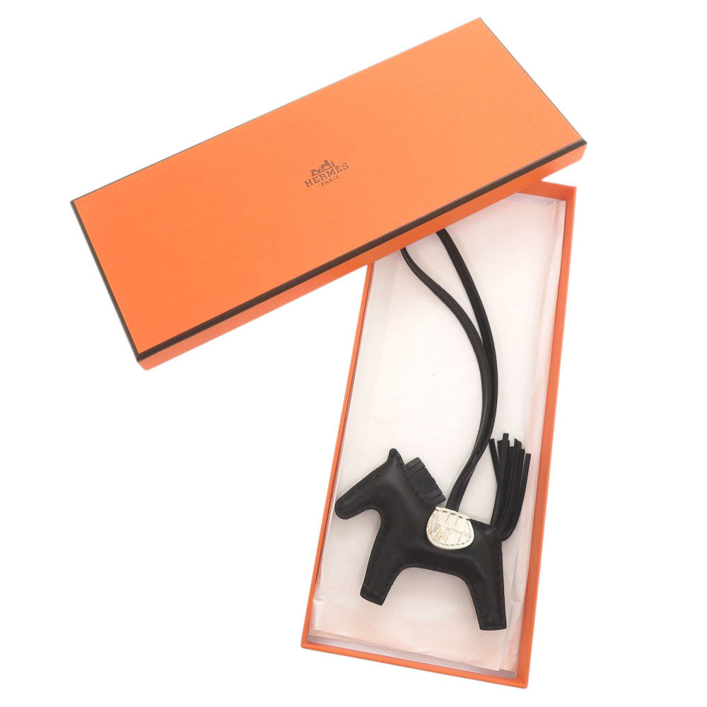 未使用品 エルメス ロデオPM タッチ ヒマラヤ ブラック アニョーミロ ニロティカスマット W刻印(2024年製) バッグチャーム キーホルダー 1903【中古】HERMES