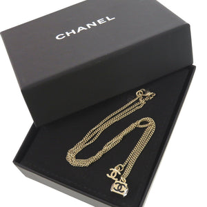 新品同様 シャネル ココマークキューブ CCロゴ ABE819 ネックレス ラインストーン GP クリスタル B25C ブラック ゴールド 1908【中古】CHANEL