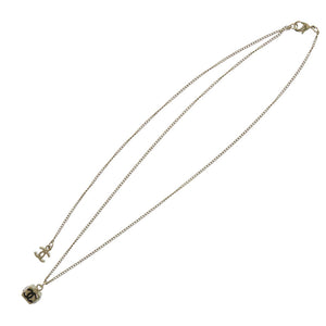 新品同様 シャネル ココマークキューブ CCロゴ ABE819 ネックレス ラインストーン GP クリスタル B25C ブラック ゴールド 1908【中古】CHANEL