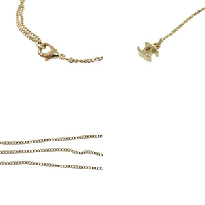 新品同様 シャネル ココマークキューブ CCロゴ ABE819 ネックレス ラインストーン GP クリスタル B25C ブラック ゴールド 1908【中古】CHANEL