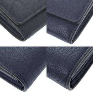 未使用 フェンディ ピーカブー コンチネンタルウォレット 8M0427 カーフ ネイビー 二つ折り財布 1909【中古】FENDI