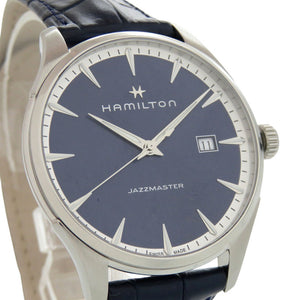 新品同様 ハミルトン ジャズマスター H32451641 SS レザー ネイビー クオーツ 腕時計 1920【中古】HAMILTON