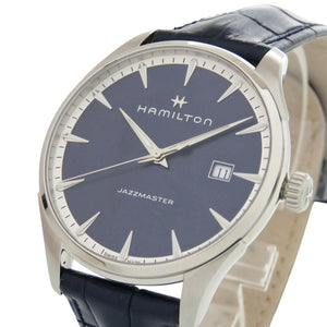 新品同様 ハミルトン ジャズマスター H32451641 SS レザー ネイビー クオーツ 腕時計 1920【中古】HAMILTON