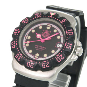 タグホイヤー フォーミュラ1 WA1217 SS ラバー ブラック ピンク 黒文字盤 クオーツ 腕時計 1922【中古】TAG HEUER