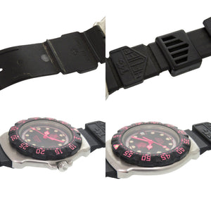 タグホイヤー フォーミュラ1 WA1217 SS ラバー ブラック ピンク 黒文字盤 クオーツ 腕時計 1922【中古】TAG HEUER