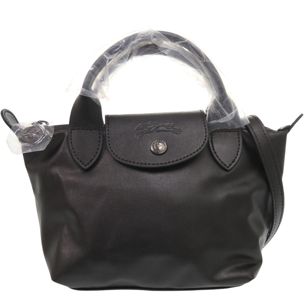 未使用 ロンシャン ル プリアージュ エクストラ XS 2WAY ショルダー Le Pliage Xtra レザー ブラック ハンドバッグ 1946【中古】Longchamp