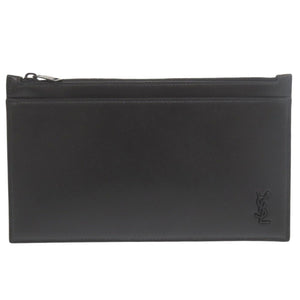 未使用 サンローランパリ POUCH TINY レザー ブラック ポーチ クラッチバッグ 黒 1968【中古】SAINT LAURENT PARIS