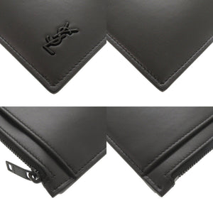 未使用 サンローランパリ POUCH TINY レザー ブラック ポーチ クラッチバッグ 黒 1968【中古】SAINT LAURENT PARIS