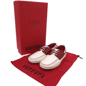 新品同様 トッズ for Ferrari フェラーリ ドライビングシューズ ゴンミーニ CITY GOMMINO TOP SIDER BARCA XRMOLROL2708AG 159K レザー レッド 赤 レザーシューズ 1972【中古】TOD’S