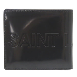 未使用品 サンローランパリ パテントレザー ブラック 二つ折り財布 札入れ 黒 1980【中古】SAINT LAURENT PARIS