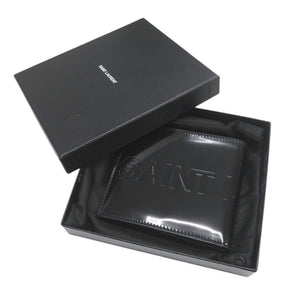 未使用品 サンローランパリ パテントレザー ブラック 二つ折り財布 札入れ 黒 1980【中古】SAINT LAURENT PARIS