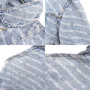 未使用 アレキサンダーワン Falling Back ロゴプリント サイズXS コットン ブルー デニムジャケット 1981【中古】Alexander Wang