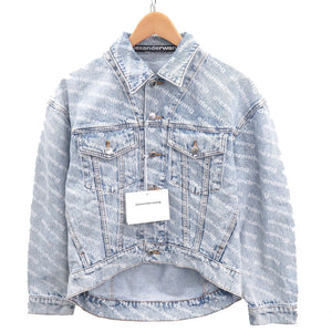 未使用 アレキサンダーワン Falling Back ロゴプリント サイズXS コットン ブルー デニムジャケット 1981【中古】Alexander Wang